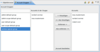 Neue Account- und Gruppenverwaltung