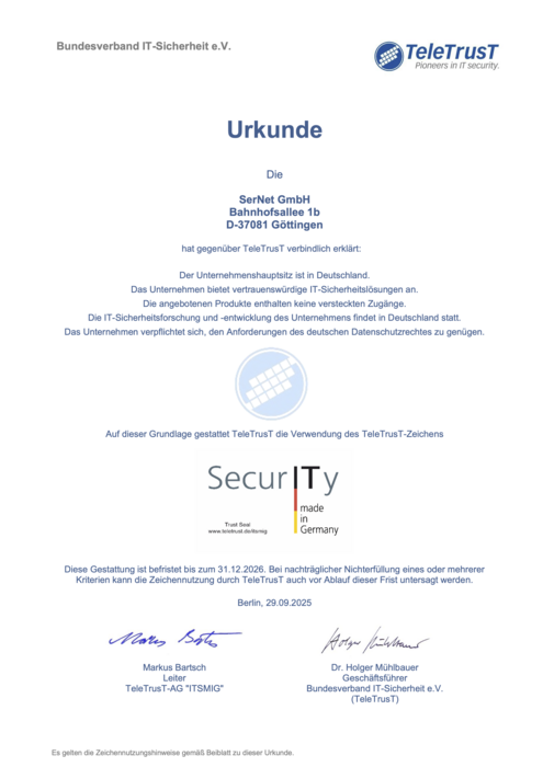 Urkunde ITSMIG 2026